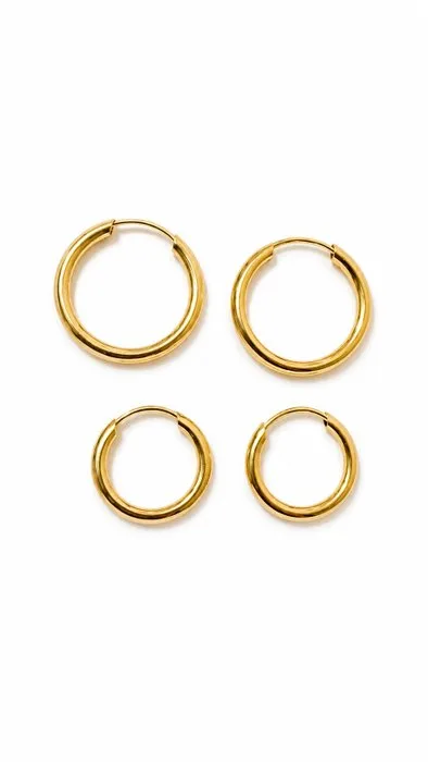 2 piece jewellery set - 18 kt. Yellow gold - 2 pairs of earrings 0.9/1 g