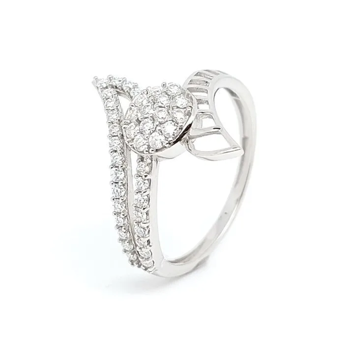 Ring - 14 kt. White gold - 0.46ct. tw. Diamond (Natural) - 1.060