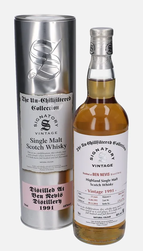 Ben Nevis – 1991 23 Year Old Signatory Vintage Scotch Whisky Co. The Un-Chillfiltered Collection