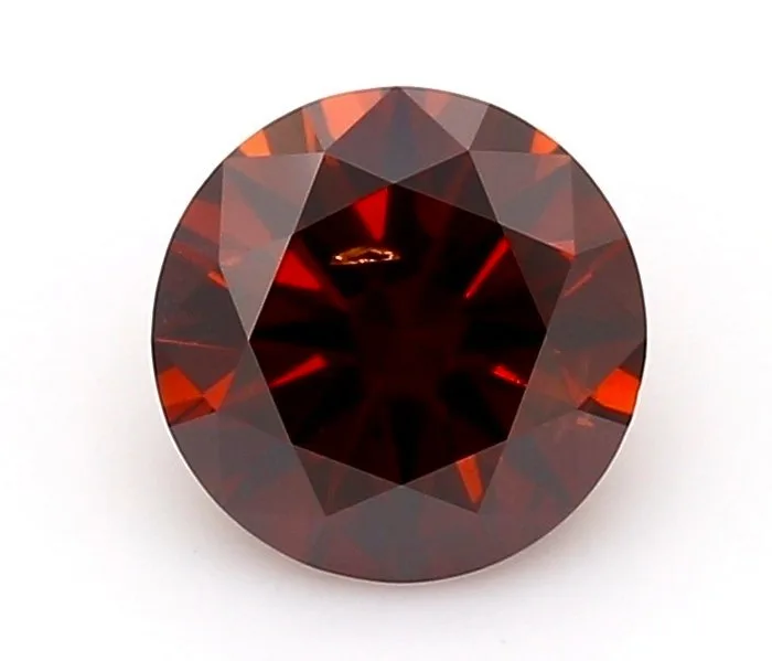 1 pcs Diamond (Natural) - 0.55 ct - Round - I1 - Gemological Institute of America (GIA) - Fancy Reddish Brown