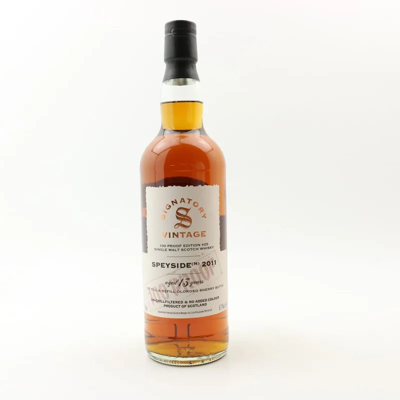 Speyside (M) 2011 13 Year Old Signatory 100º Proof Edition #25 (70cl, 57.1%)