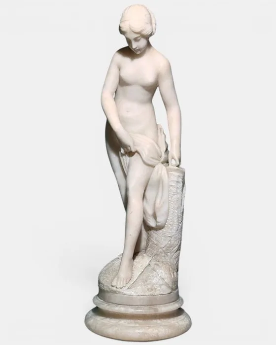 dal modello di Etienne-Maurice Falconet (1716-1791) - Statue, Baigneuse al fiume - 56 cm - Alabaster