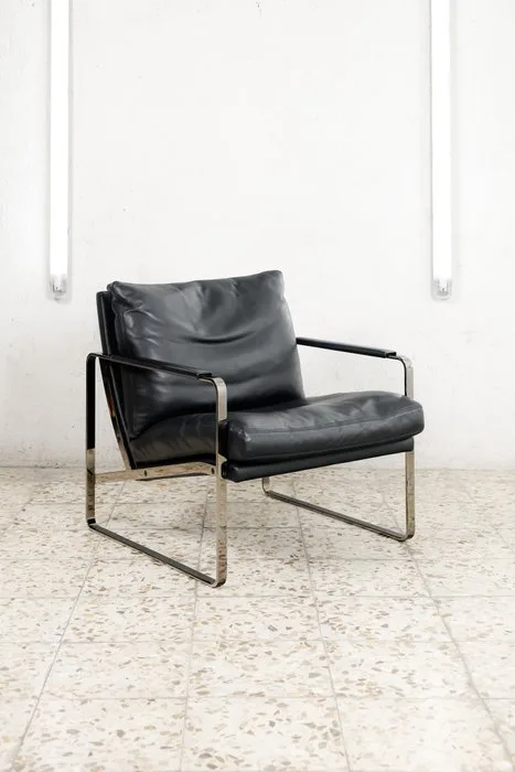 Walter Knoll - Preben Fabricius - Chair - "Conversation chair" - MOD. 710 - Leather, Steel