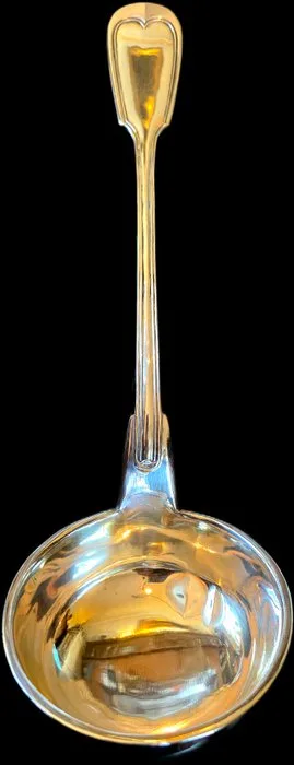Fr. Rupp, Ansbach - Soup ladle - Augsburg thread. -.800 silver - Augsburger Thread, 800 Silver