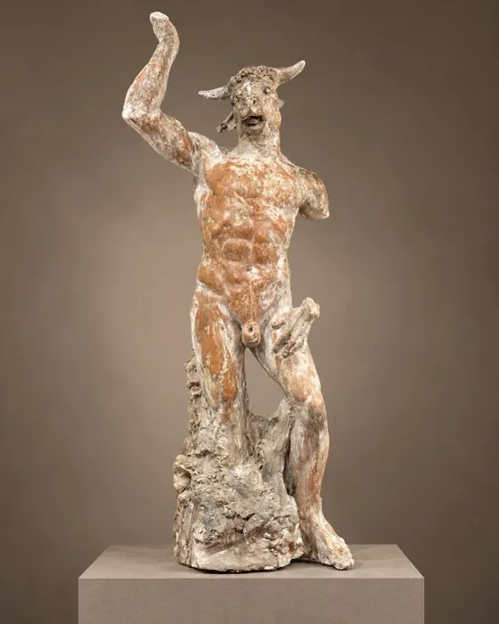 Sculpture, The doubt of Asterione - 74 cm - Earthenware