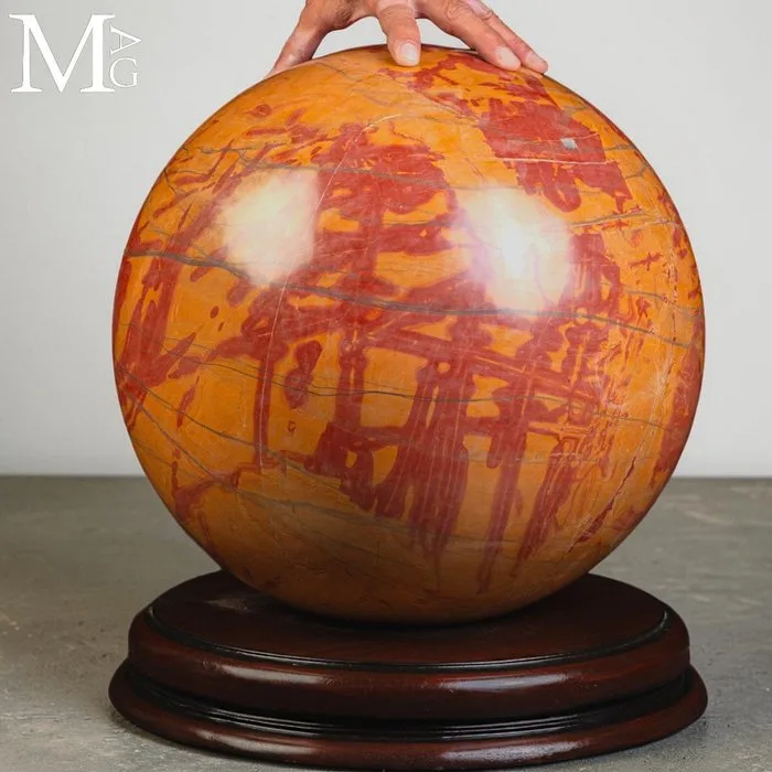 Monumental Red Jasper Sphere Sphere Bigger Decorative Carving Natural Jasper Sphere - Height: 390 mm - Width: 390 mm- 82000 g - (1)