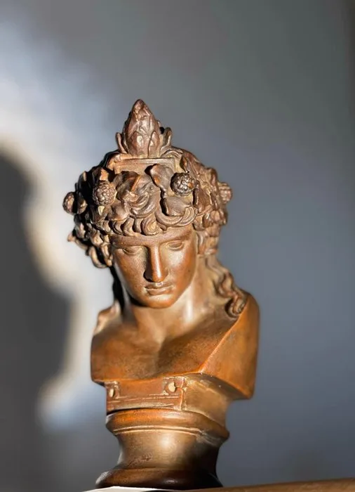 Sculpture, Classical Greco-Roman Bust - 16 cm - Cold clay pottery