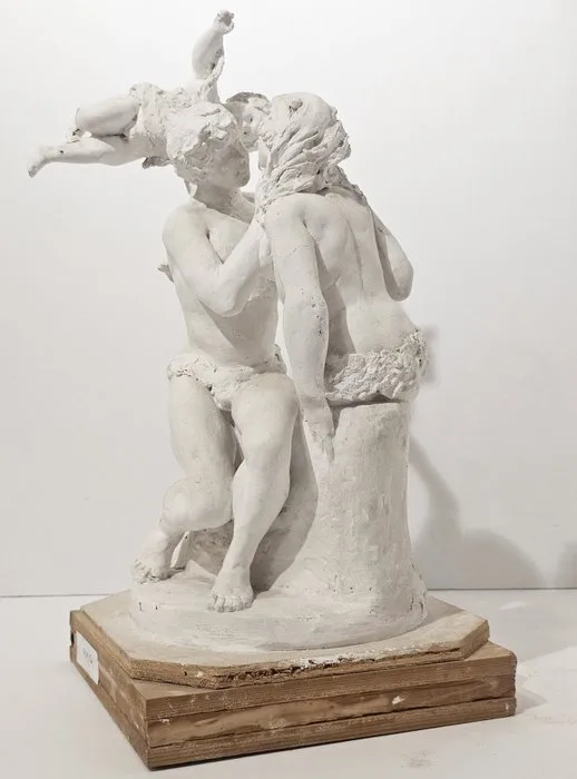 Domenico Antonio Valente (1917 - 2006) - Sculpture, Gli amanti - 39 cm - Plaster