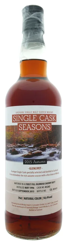 Glenlivet – 1996-2015 Autumn 2015 Single Cask Seasons Signatory Vintage