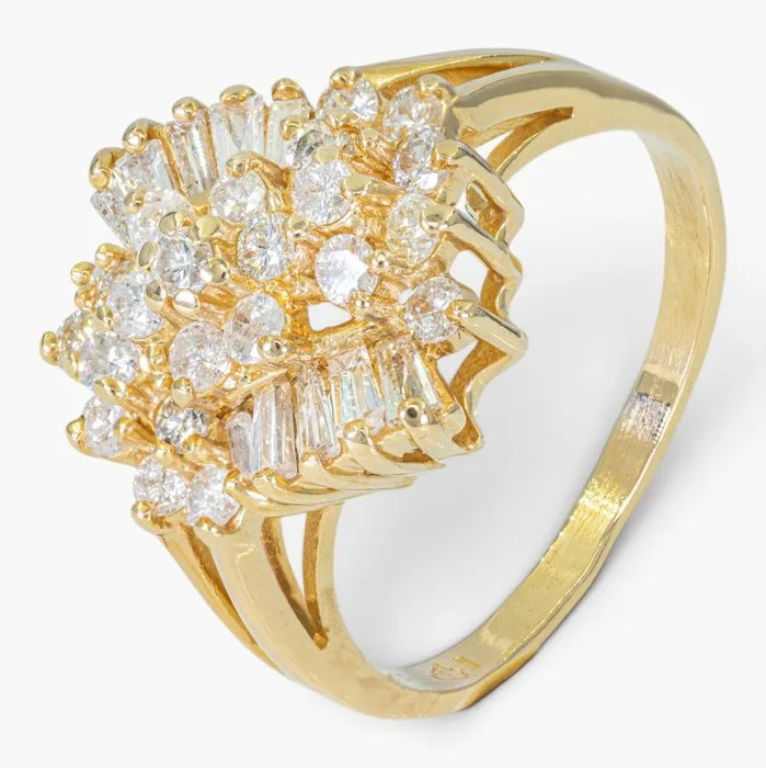 Ring - 14 kt. HRD, Yellow gold - 0.77ct. tw. Diamond (Natural)
