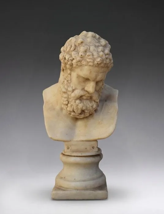 Sculpture, Ercole - 19 cm - Reconstructed Carrara marble
