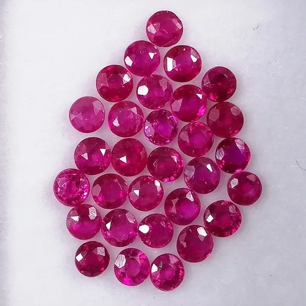 30 pcs Red Ruby - 2.46 ct - Instituto Gemólogico Español (IGE)