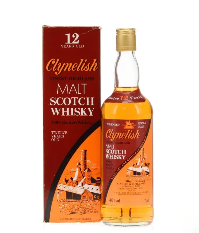 Ainslie & Heilbron's Clynelish 12 Year Old Highland Single Malt – Distilled 1970s, Bottled 1980s (75cl, 40%)