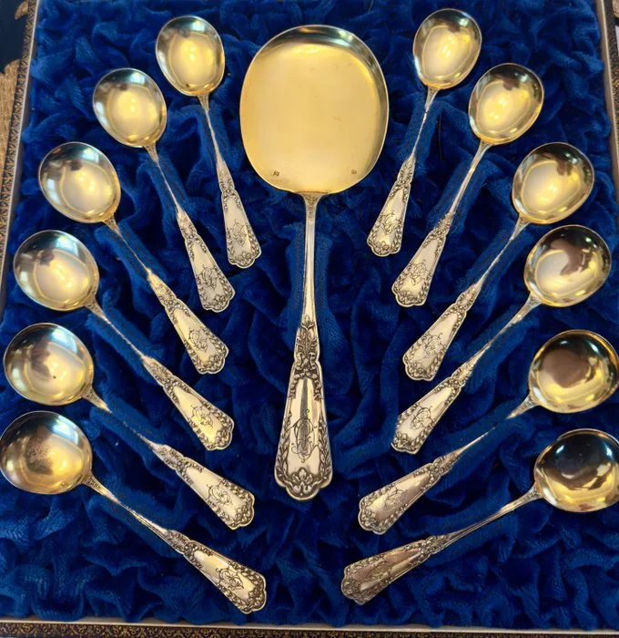 Delheid Frères - Cutlery set (13) -.800 silver