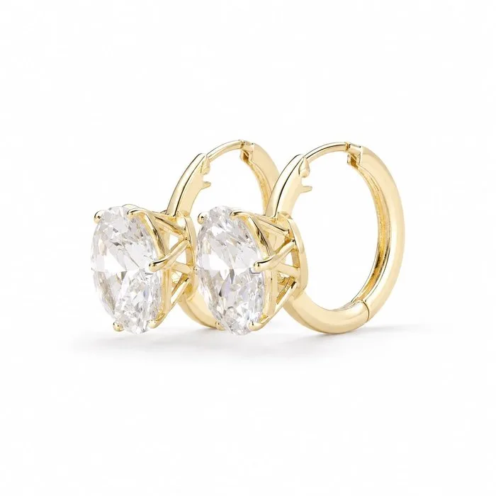 Earrings - 18 kt. Yellow gold - 3.06ct. tw. Diamond (Lab-grown) - Free shipping