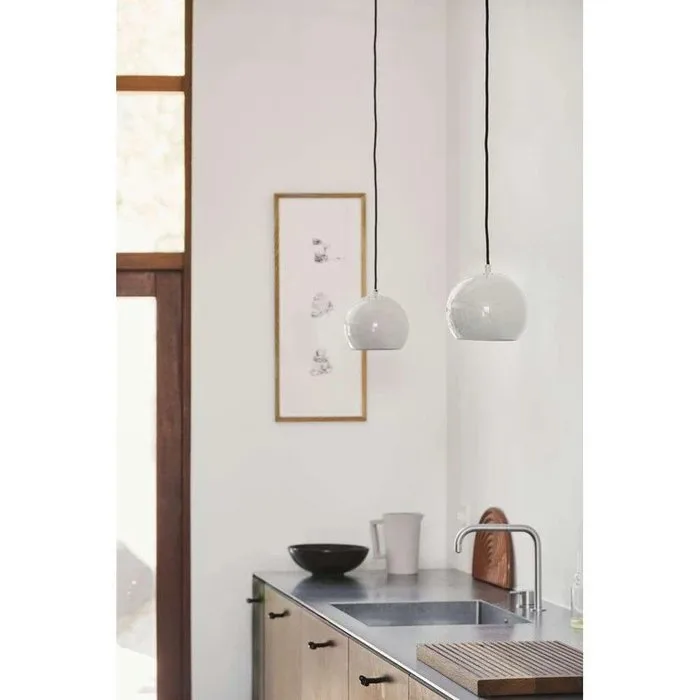 Frandsen - Benny Frandsen - Hanging lamp (2) - Ball Limited Edition - Glossy Pale Grey - Metal - 2 Items