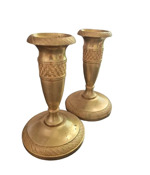 Candleholder (2) - Bronze - Pair of candlesticks