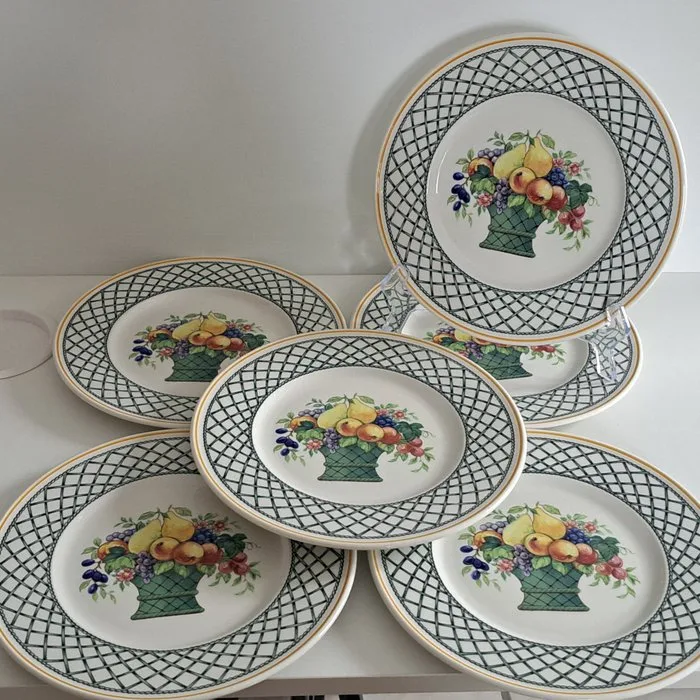 Villeroy & Boch - Breakfast plate (6) - Basket - Vitreous porcelain - Very good condition