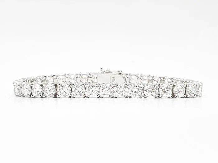 Tennis bracelet - 14 kt. White gold - 14.25ct. tw. Diamond (Lab-grown) - D-F VVS