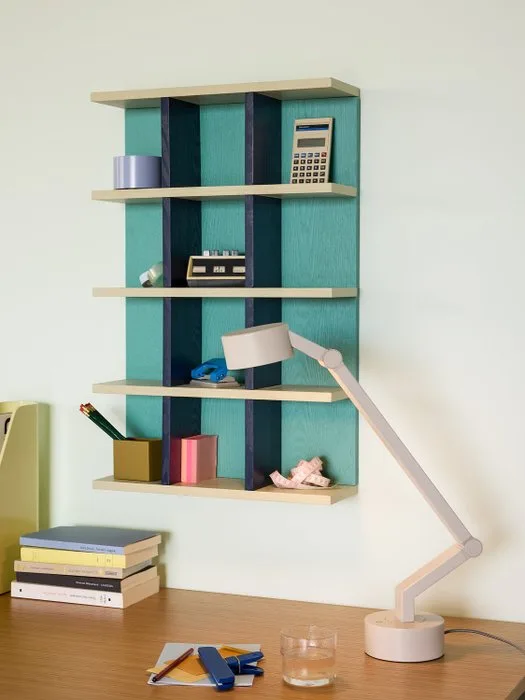 Hübsch - Lotte Knudsen - Shelving unit - Galaxy Wall Shelf Turquiose - Ash - Storage Unit / Bookcase