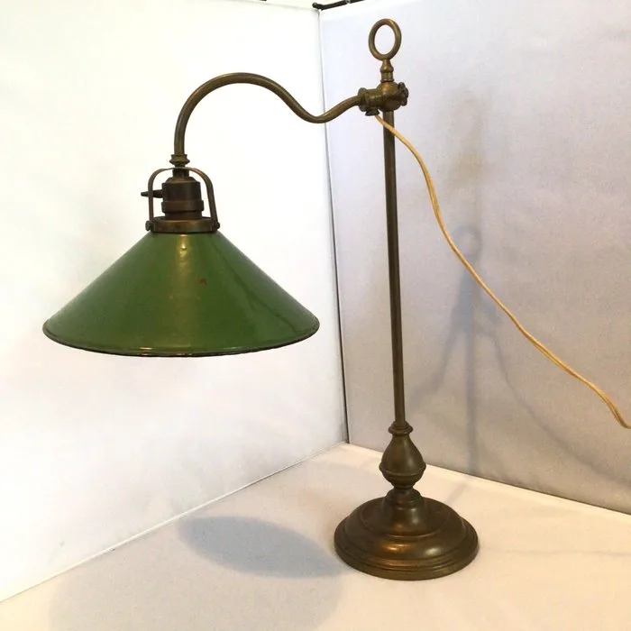 Desk lamp - Brass, Enamel - Art Nouveau desk lamp