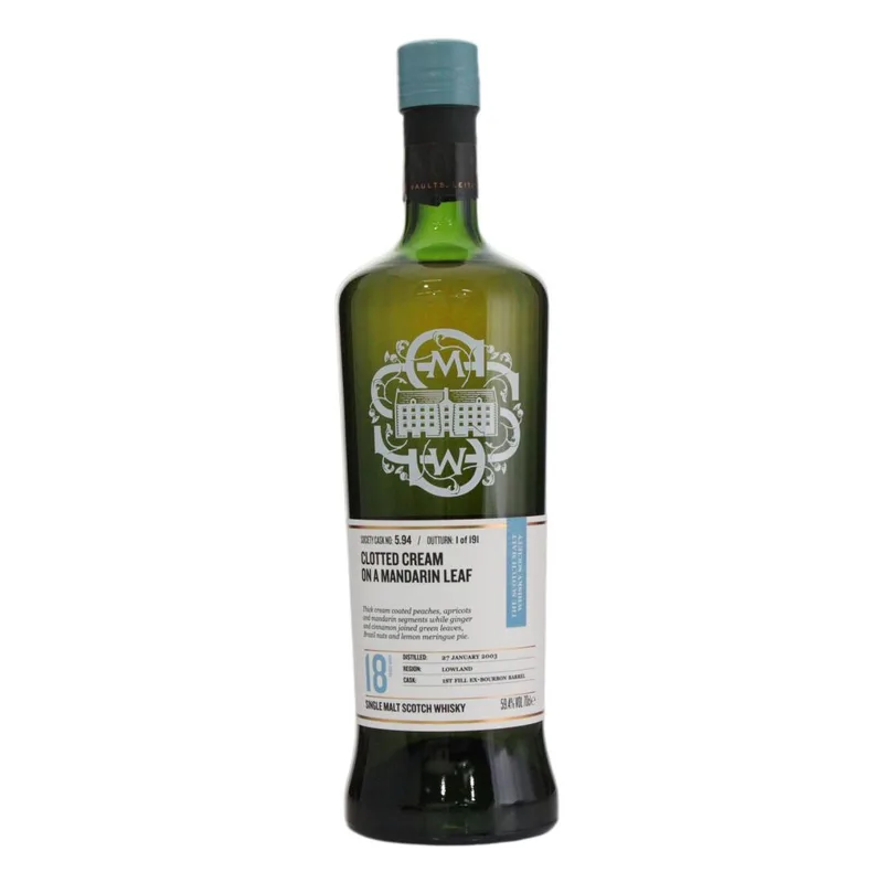 Auchentoshan – 2003 SMWS 18 Year Old 5.94 - Clotted cream on a mandarin leaf