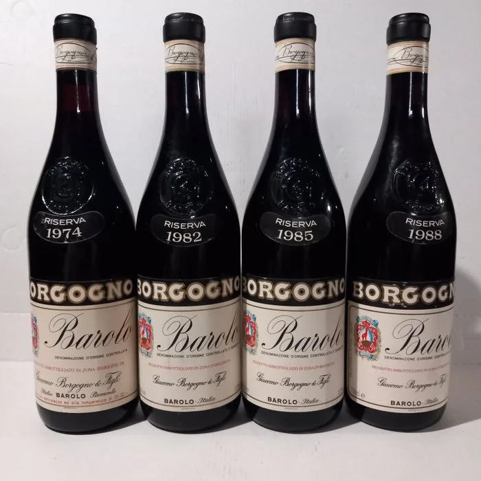 1974, 1982, 1985 & 1988 Giacomo Borgogno - Barolo Riserva - 4 Bottles (0.75L)