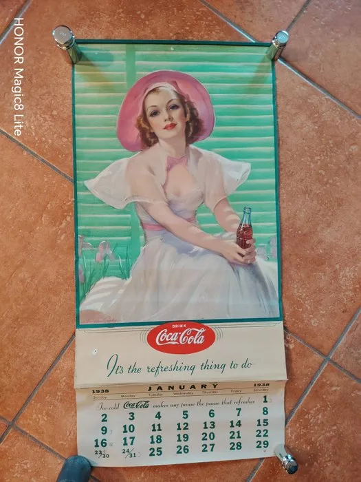 Coca cola - Coca-Cola - Calendario Coca-Cola 1938 originale completo di tutti i mesi. - 1930s