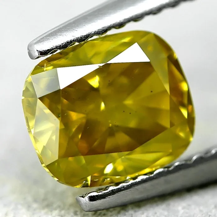 1 pcs Diamond (Colour-treated) - 1.26 ct - Cushion - SI2 - Gem Report Antwerp (GRA)