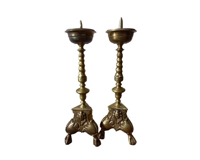 Candleholder (2) - Bronze - Baroque Candelabras Set - 41 cm