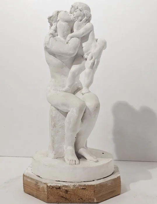 Domenico Antonio Valente (1917 - 2006) - Sculpture, Amore materno - 33 cm - Plaster