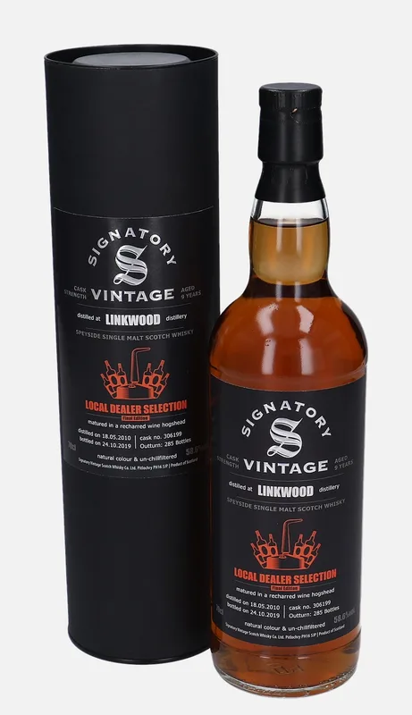Linkwood – 2010 9 Year Old Signatory Vintage Scotch Whisky Co. Local Dealer Selection (70cl, 58.6%)