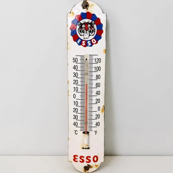 Esso - Thermometer - Enamel - Enamelled advertisement