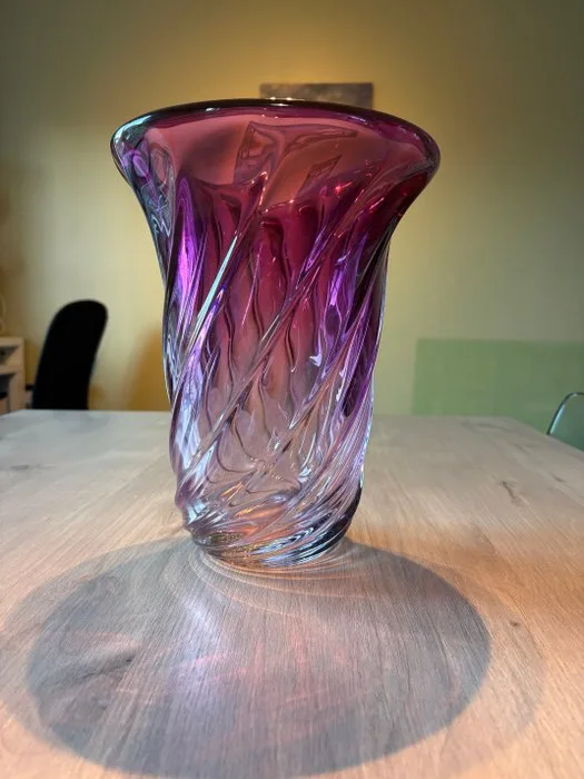 Val Saint Lambert - René Delvenne - Vase - twist - Crystal - Large Twisted Vase