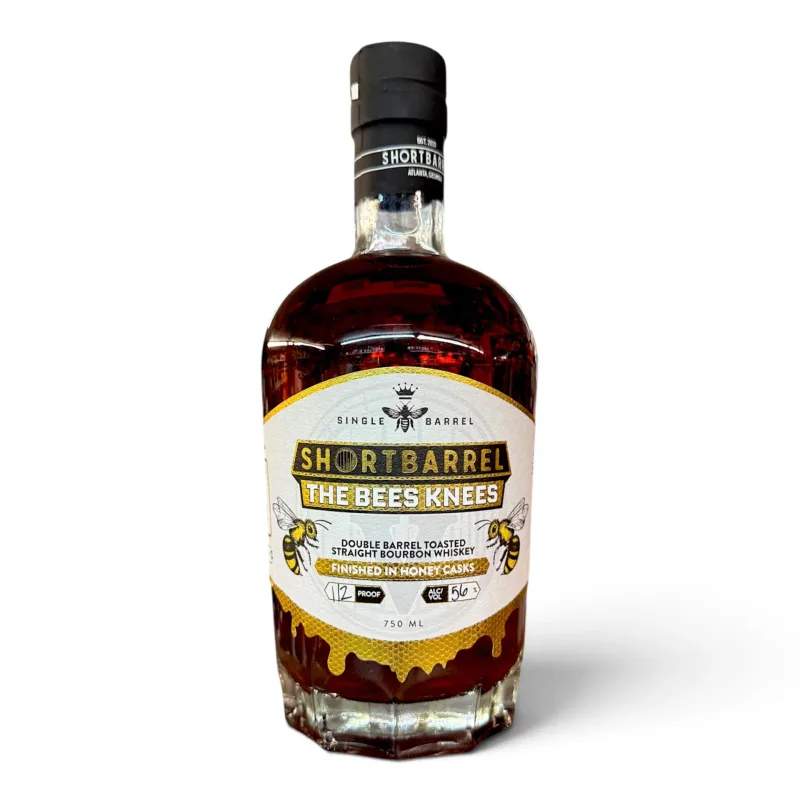 Shortbarrel – The Bees Knees Honey Cask Finished Double Barrelled Toasted Single Cask Straight Bourbon Whiskey (2024) (75cl, 56%)