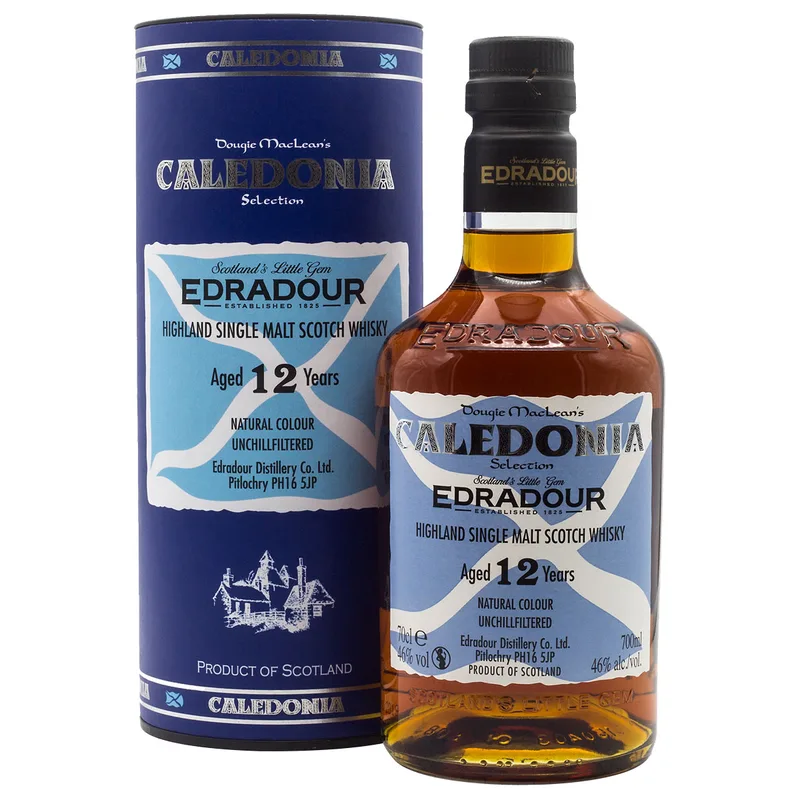 Edradour – Caledonia Aged 12 Years Highland Single Malt Scotch Whisky (70cl, 46%)