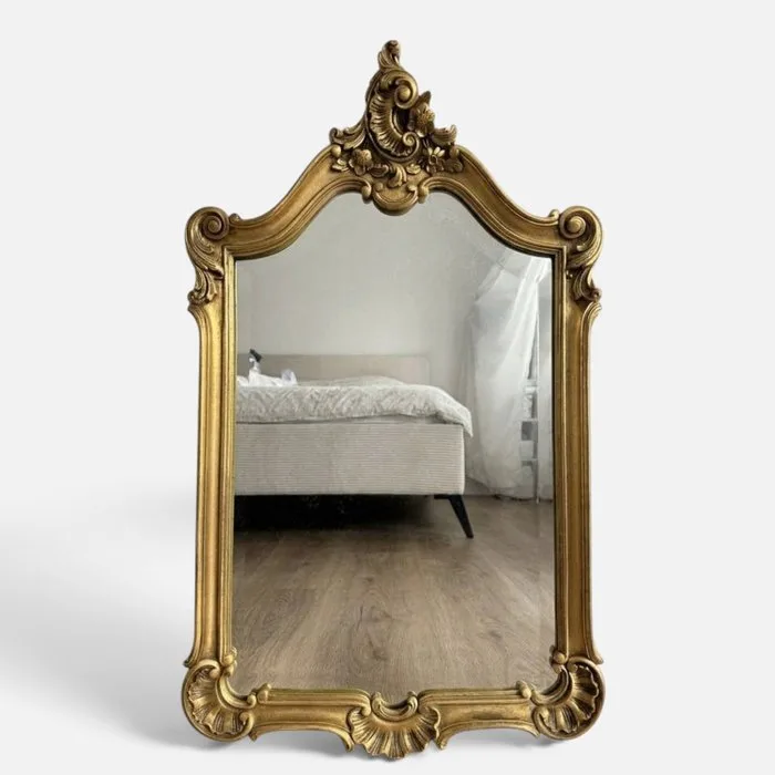 Mirror - Wood, Stuck - Baroque mirror, France 1952