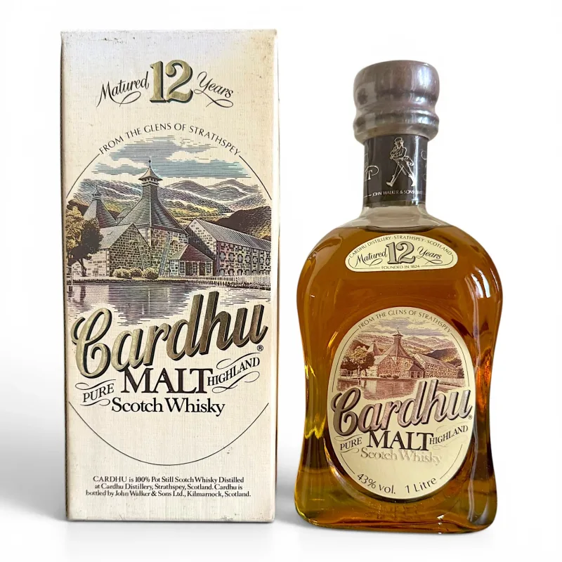 Cardhu – 12 Year Old Pure Malt Travel Retail Exclusive Speyside Single Malt Scotch Whisky (1980) (1L, 40%)