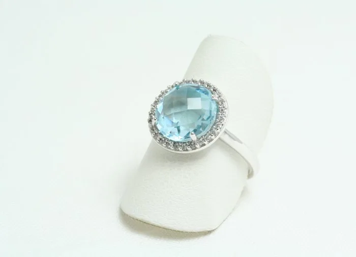 Ring - 18 kt. White gold Topaz - Topaz ring