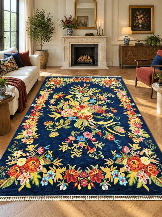 Super Fine 100%Hand-Knotted Afghan Gol Farang Rug – Floral Bouquet Design, Hand-Spun Wool & Natural - Rug - 284 cm - 190 cm