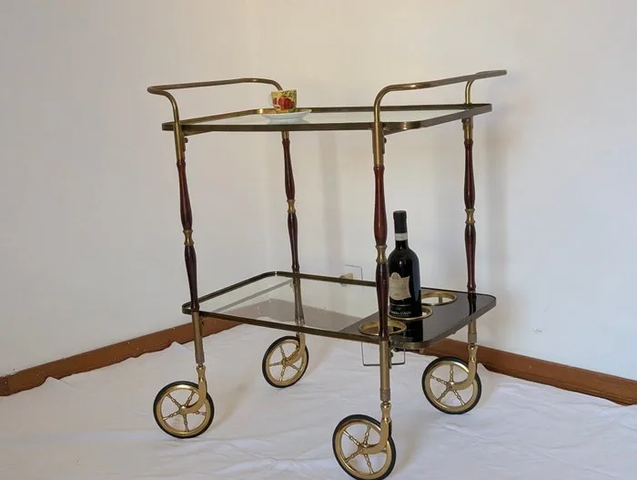 Serving trolley - Brass