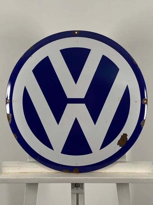 Volkswagen - Enamel sign - Ø50cm - Made of thick steel sheet and enamel