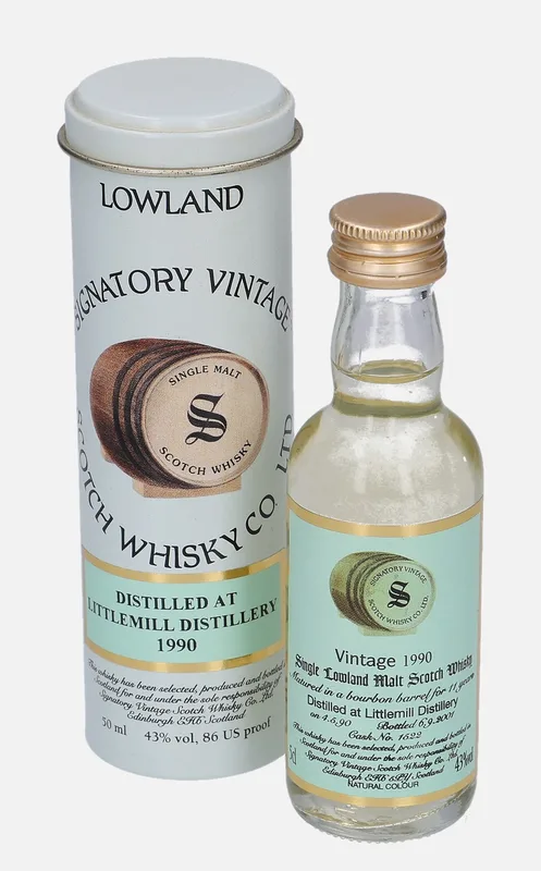 Littlemill – 1990 11 Year Old Signatory Vintage Scotch Whisky Co. (5cl, 43%)