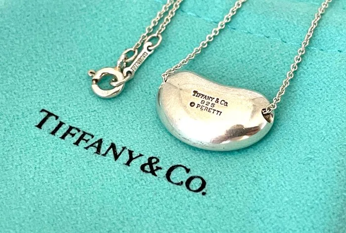 Tiffany & Co. - Necklace - Elsa Peretti Silver - Bean Pendant