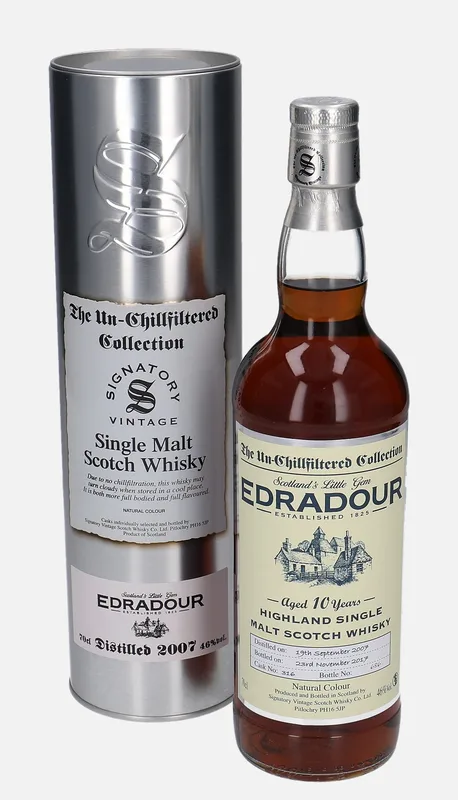 Edradour – 2007 10 Year Old Signatory Vintage Scotch Whisky Co. The Un-Chillfiltered Collection