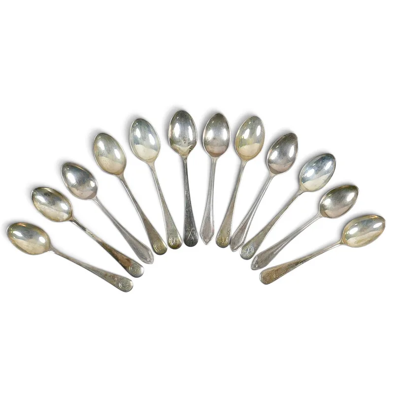 Twelve George V and Later Assorted Silver Teaspoons