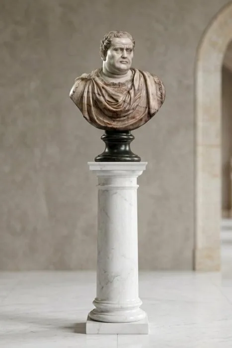 Sculpture, Busto di imperatore Vitellio in onice - 82 cm - Onyx, Marble