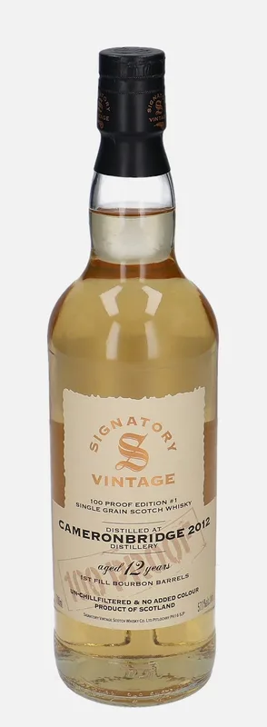 Cameronbridge – 2012 12 Year Old Signatory Vintage Scotch Whisky Co. 100 Proof Edition #1