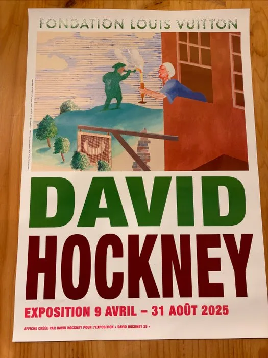 David Hockney - Cartel David Hockney de la Fundación Louis Vuitton, Paris
