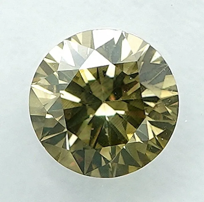 1 pcs Diamond (Natural coloured) - 0.51 ct - Round - Fancy intense Greyish Yellow - SI1 - International Gemological Institute (IGI)